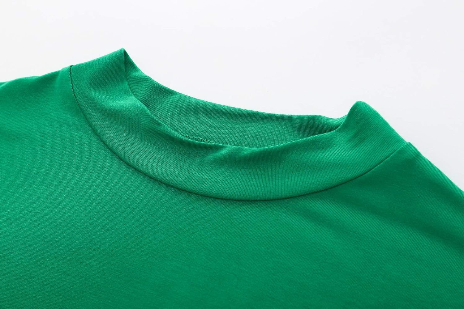 OThread & Co. Women's Half Sleeve Mock Neck T-Shirt Basic Stretch Layer Comfy Casual Top Small Green