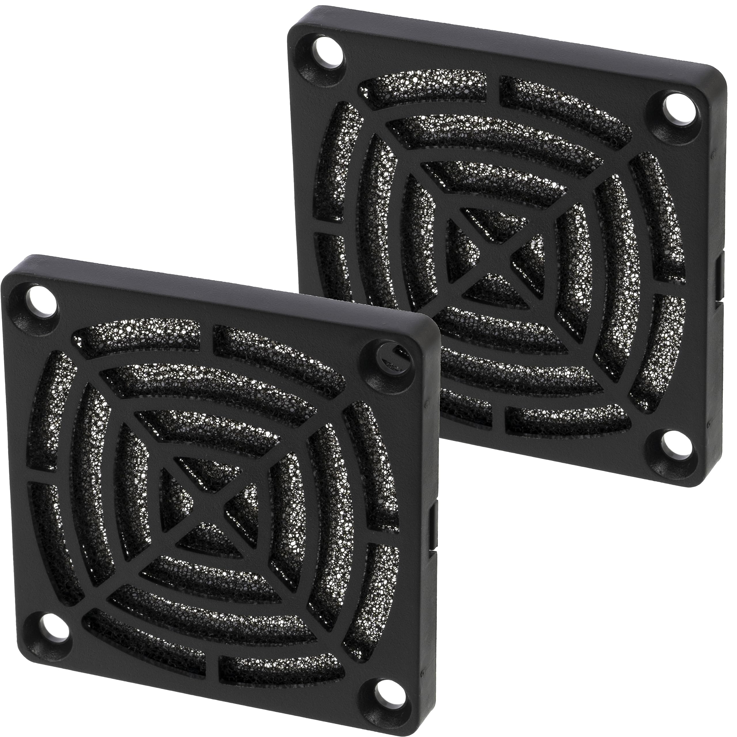 AERZETIX – C15115-2x Grilles de protection de ventilateur avec filtre poussière - 60x60mm - 45ppi - couleur Noir - ventilation o