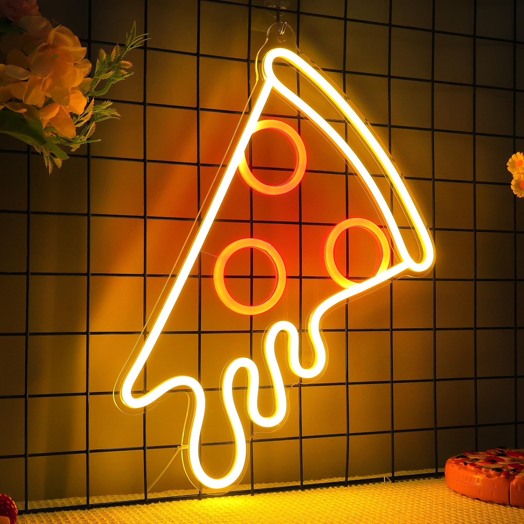 CoolGift Mart Pizza Neon Sign, Dimmable LED Light – Perfect for Store, Restaurant, Kitchen, Man Cave, Birthday Party Decor; Ideal Gift for Kids, Boys, Girls, and Pizza Lovers