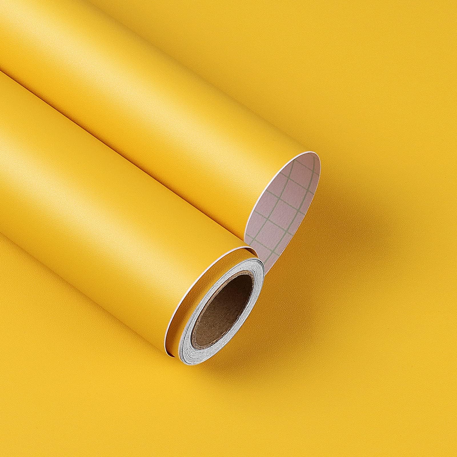 YENHOME Yellow Peel and Stick Wallpaper Contact Paper for Countertops for Kitchen cabinets Stick on Wall Mural Solid Color Contact Paper Classroom Vinyl Adhesive Wallpaper for Bedroom 17.7x80 Inch