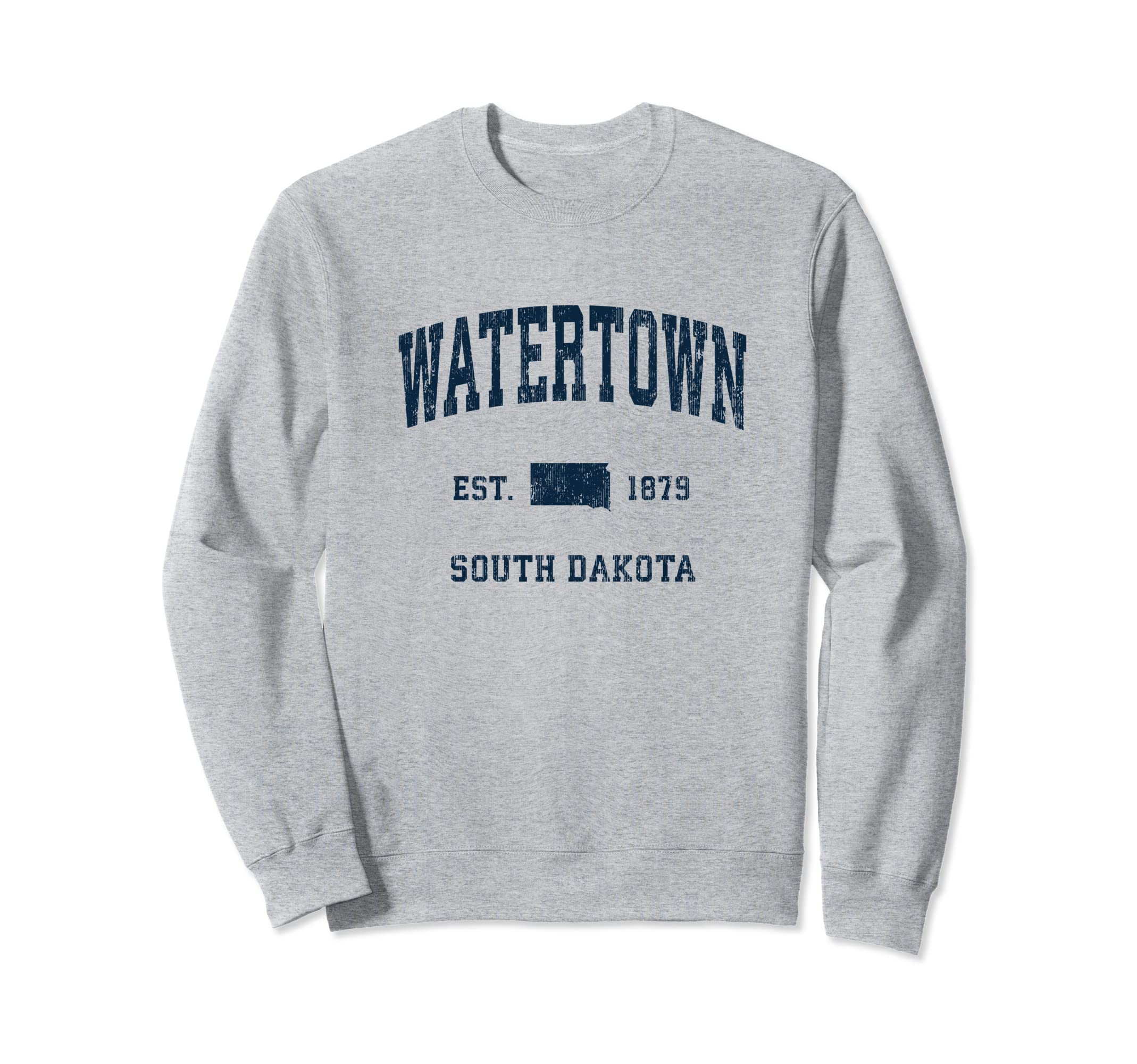 Watertown SD Retro T-Shirts & GiftsWatertown South Dakota SD Vintage Athletic Navy Sports Desig Sweatshirt