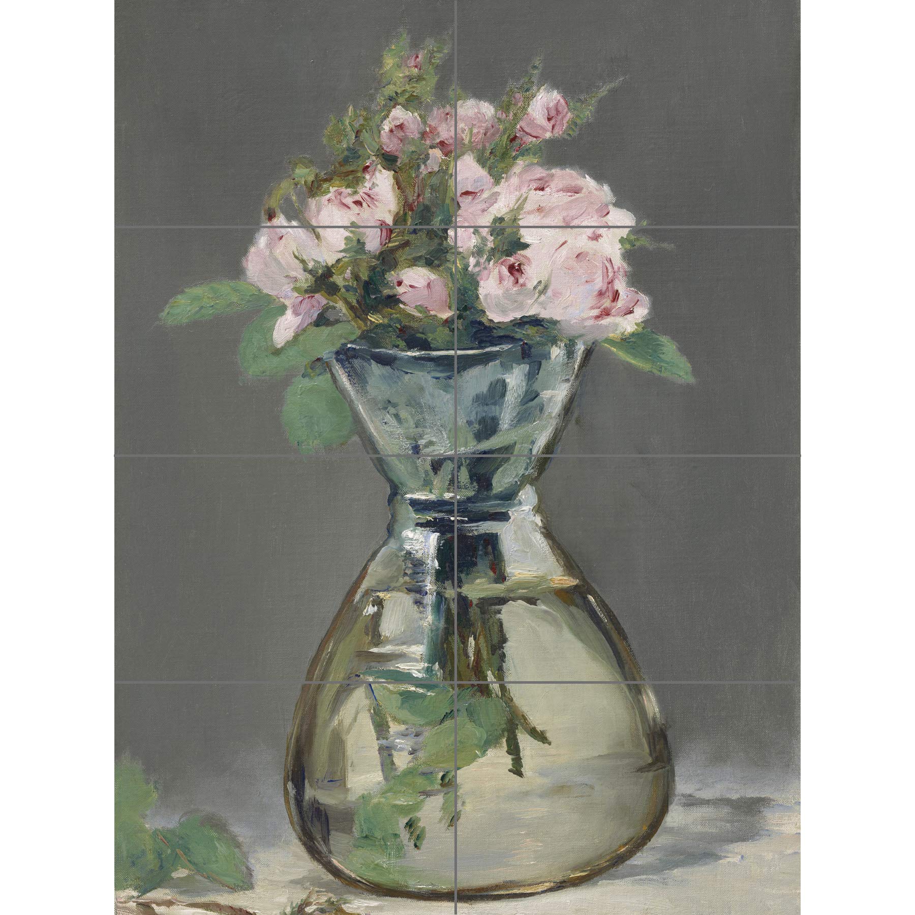 Artery8 Edouard Manet Moss Roses In A Vase 1882 Painting XL Giant Panel Poster (8 Sections)