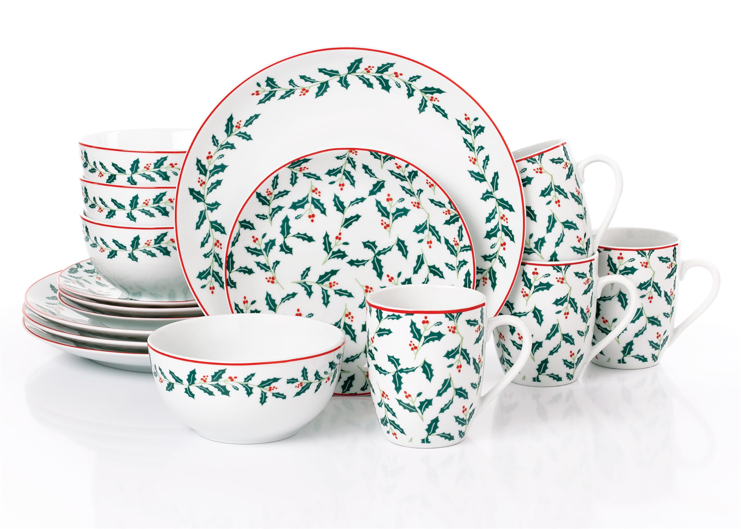 Holly Day Kombiservice 16teilig für 4 Personen Weihnachtsgeschirr Porzellan