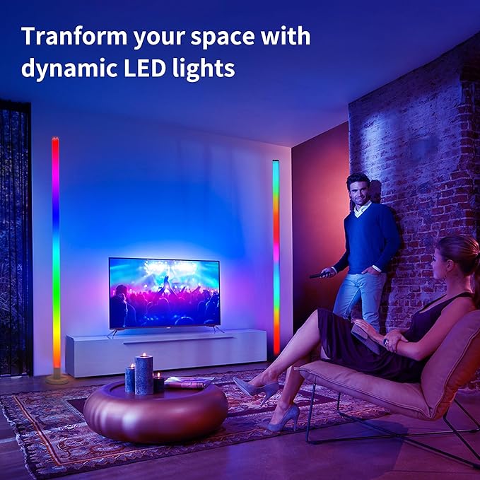 SKYLAR SKYLAR 59" RGB Corner Floor Lamp – Smart LED Mood Lighting, 16 Million Colors, Music Sync, Remote, DIY Scenes – Modern Tall Standing Lamp for Bedroom, Gaming Room, Living Room – Easy Assembly Required photo 3