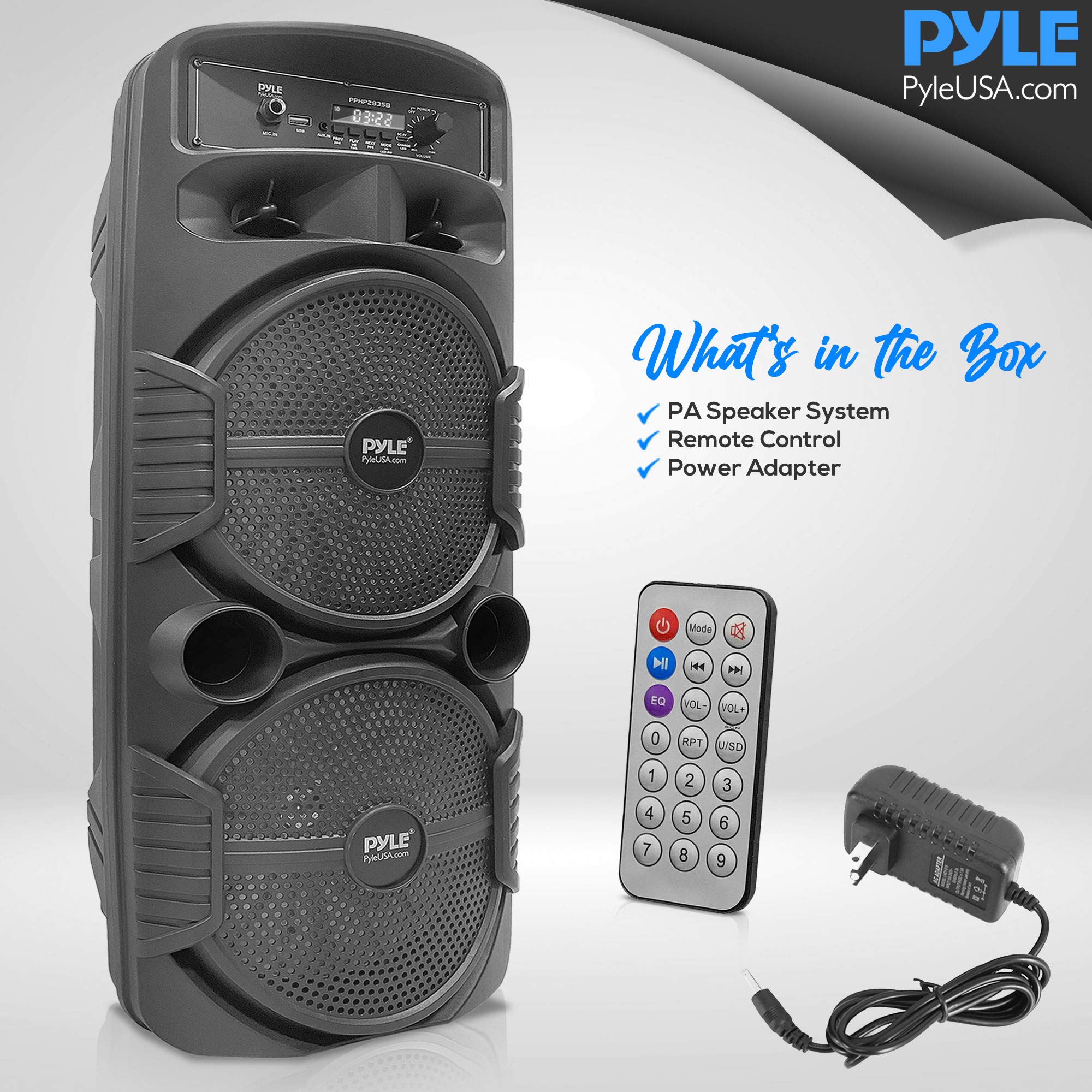 Pyle Portable Bluetooth PA Speaker System - 600W Rechargeable Outdoor ...