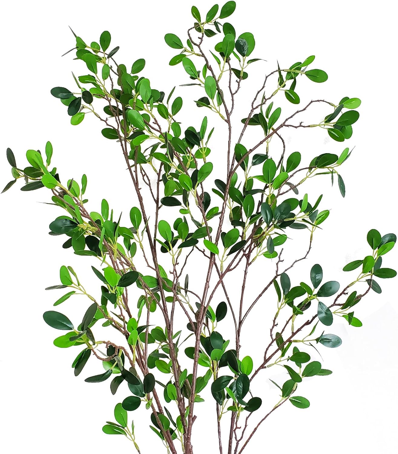 Beau Jour Fake Italian Ficus Branch 4 Pcs, Artificial Plant 43.3 Inch Faux Greenery Stems for Vase Filler Garden Office Home Decor