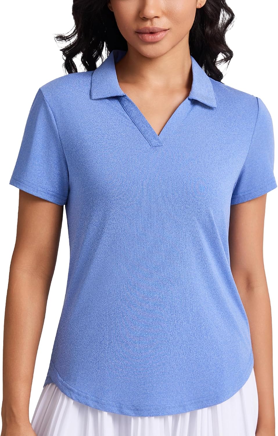 Women's Golf Tennis Shirts Short Sleeve Polo Collared V Neck Workout Tops UV Protection Lightweight Moisture Wicking Shirt