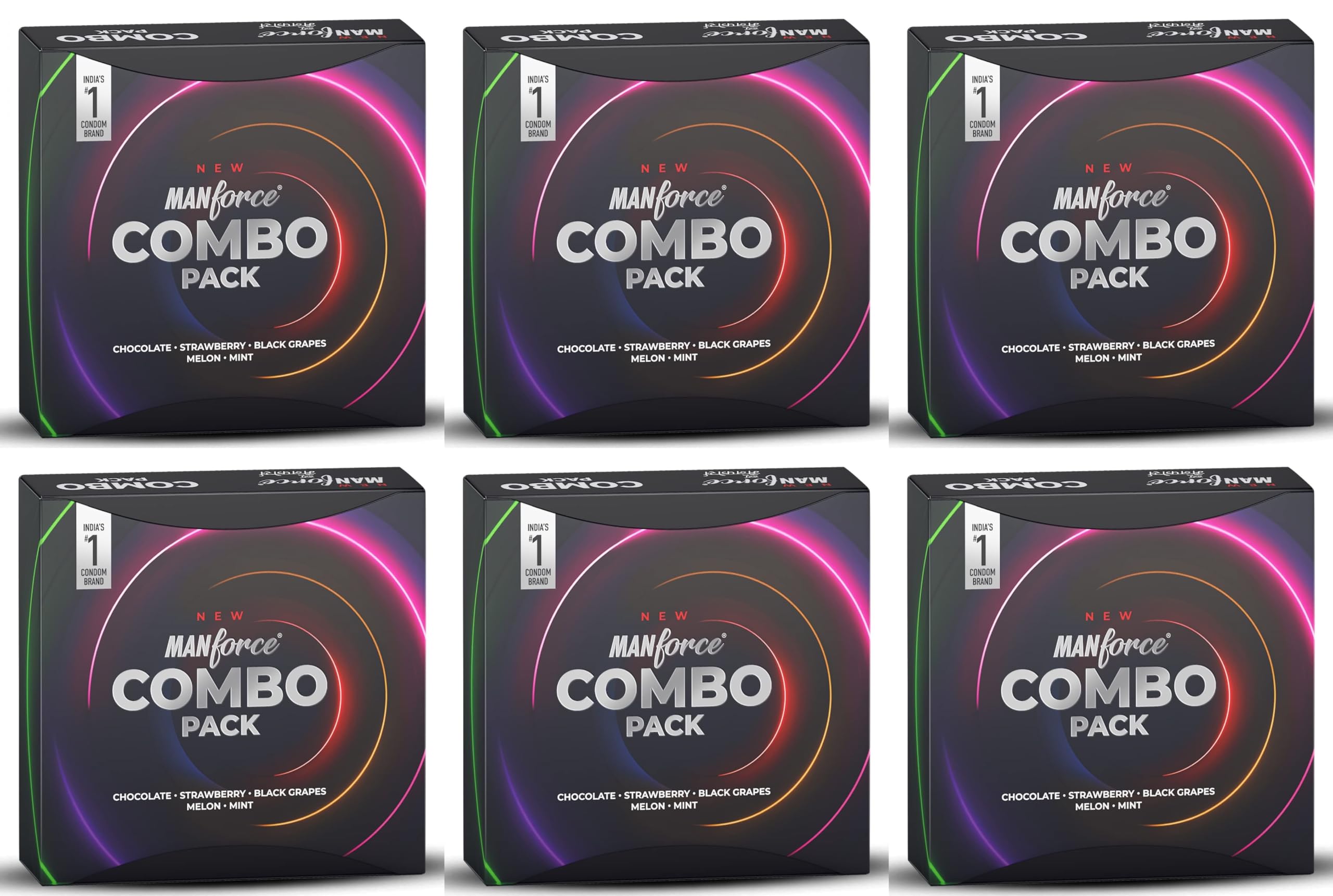 Manforce Combo Lubricated Dotted Condom | Chocolate, Strawberry, Black Grapes, Melon & Mint | 20 Sheets x Pack of 6-image-12
