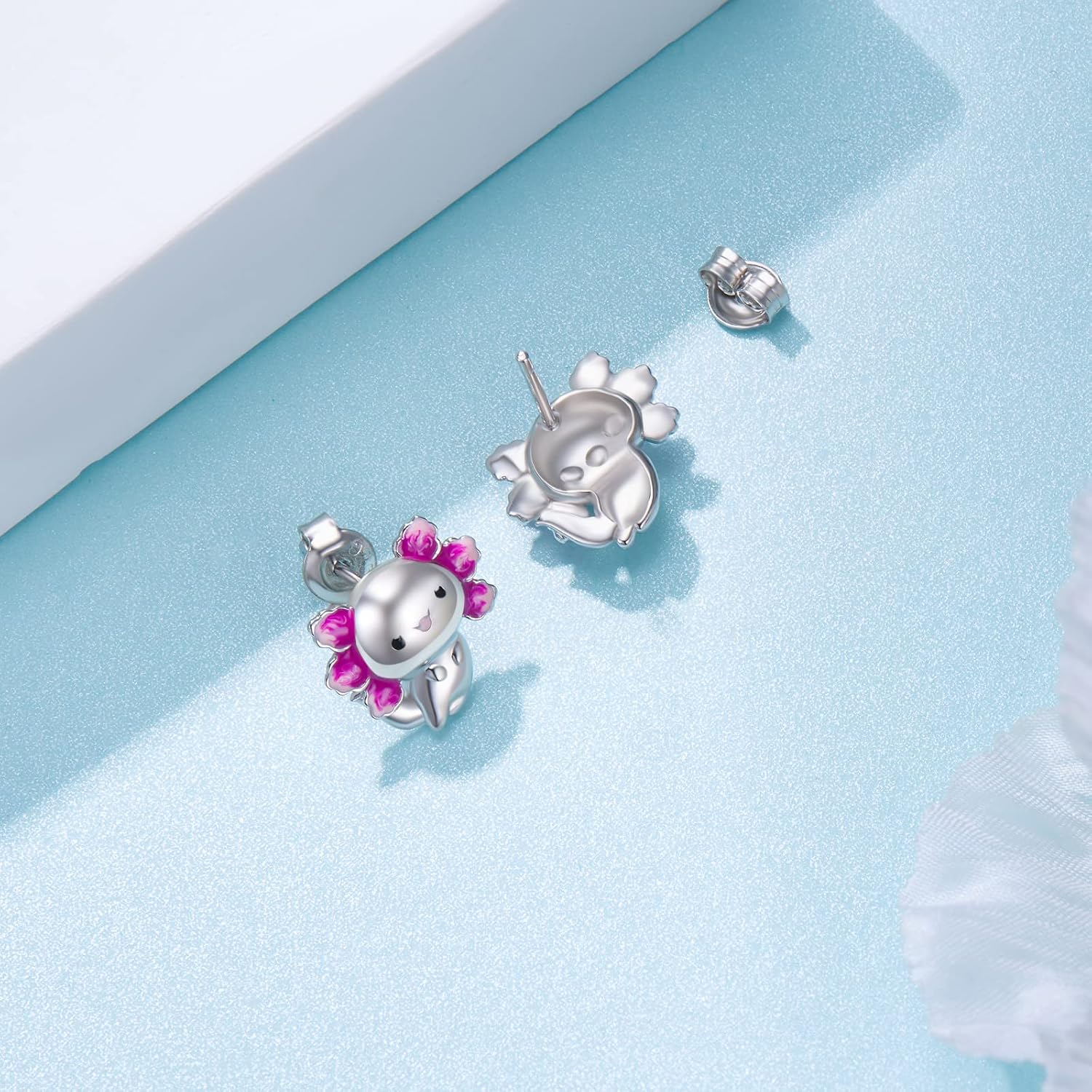 Goat/Highland Cow/Axolotl/Cat/Seal/Frog Stud Earrings Sterling Silver Animal Stud Earrings Animal Jewelry Gifts for Women