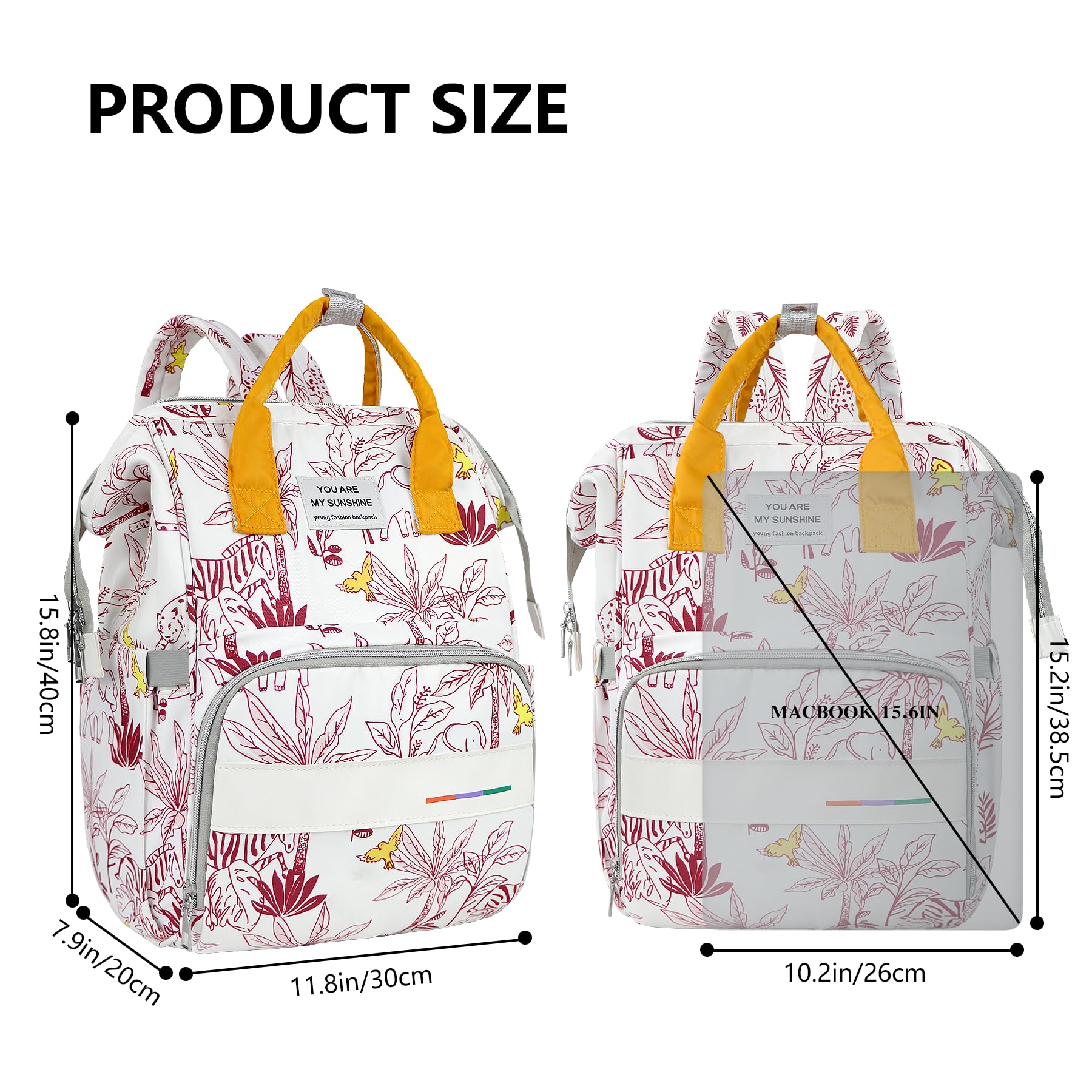 LEcylankEr Zaino Mamma Multifunzione Neonato Grande Capacità Borsa per Pannolini in Tessuto Oxford con Tasche Isolanti Zaino Fasciatoio per Cambio