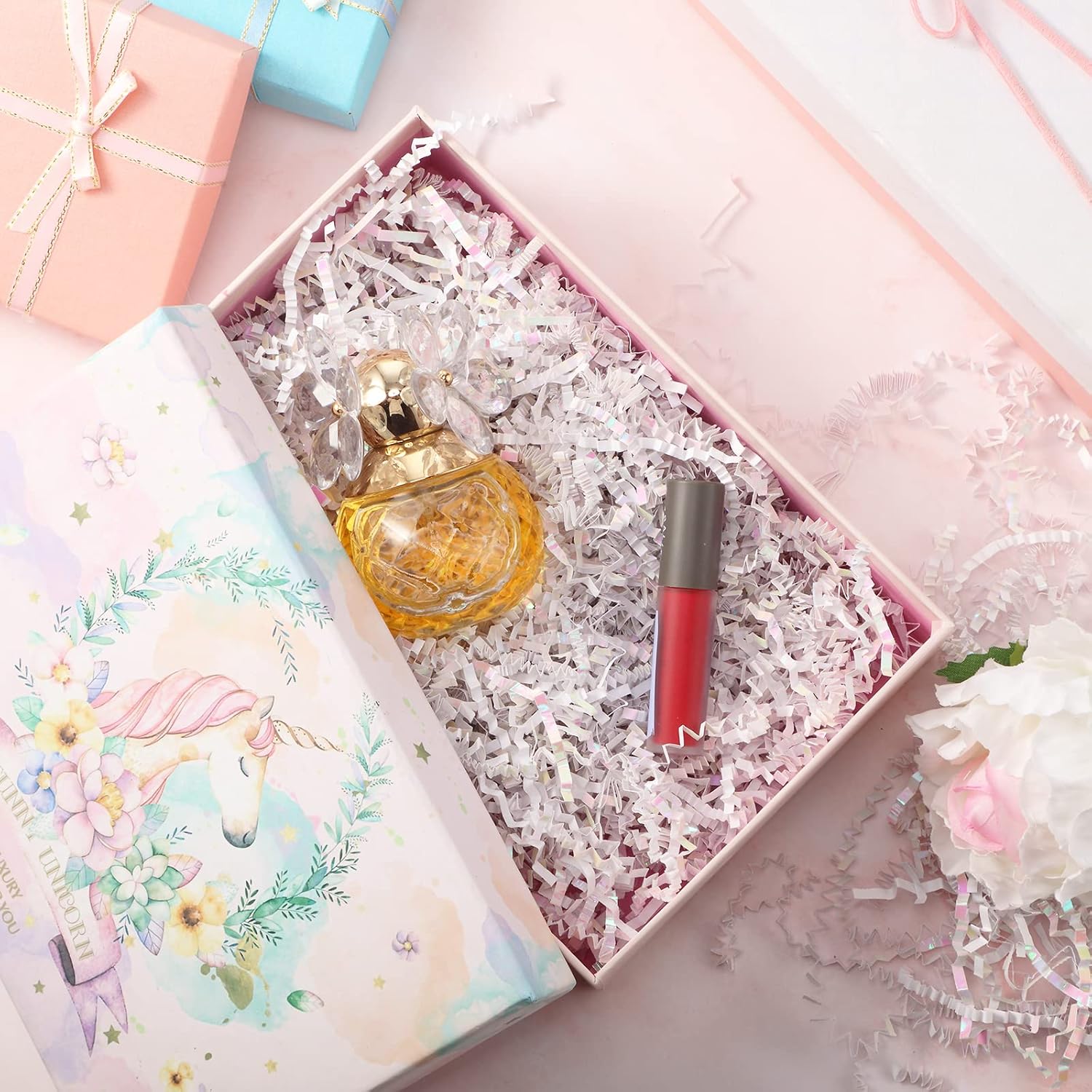 TaoBary 5 LB Crinkle Cut Paper Shred Filler Kraft Shredded Paper Crinkle Paper Basket Filler Gift Box Stuffing for Gift Wrapping and Basket Filling(Diamond White) - Image 5