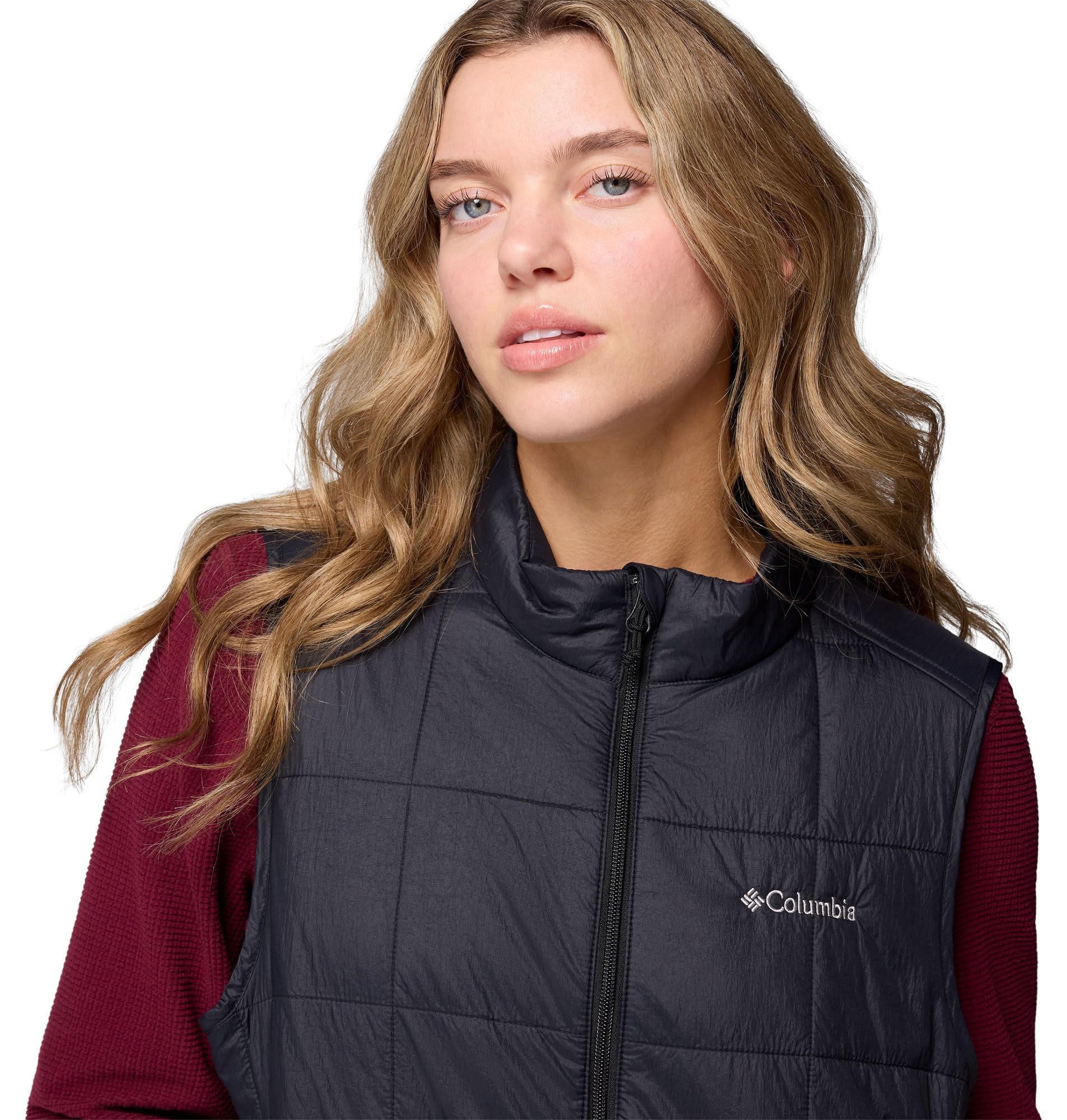 Columbia Damska kamizelka pikowana Sienna Hill polar, czarna, XL