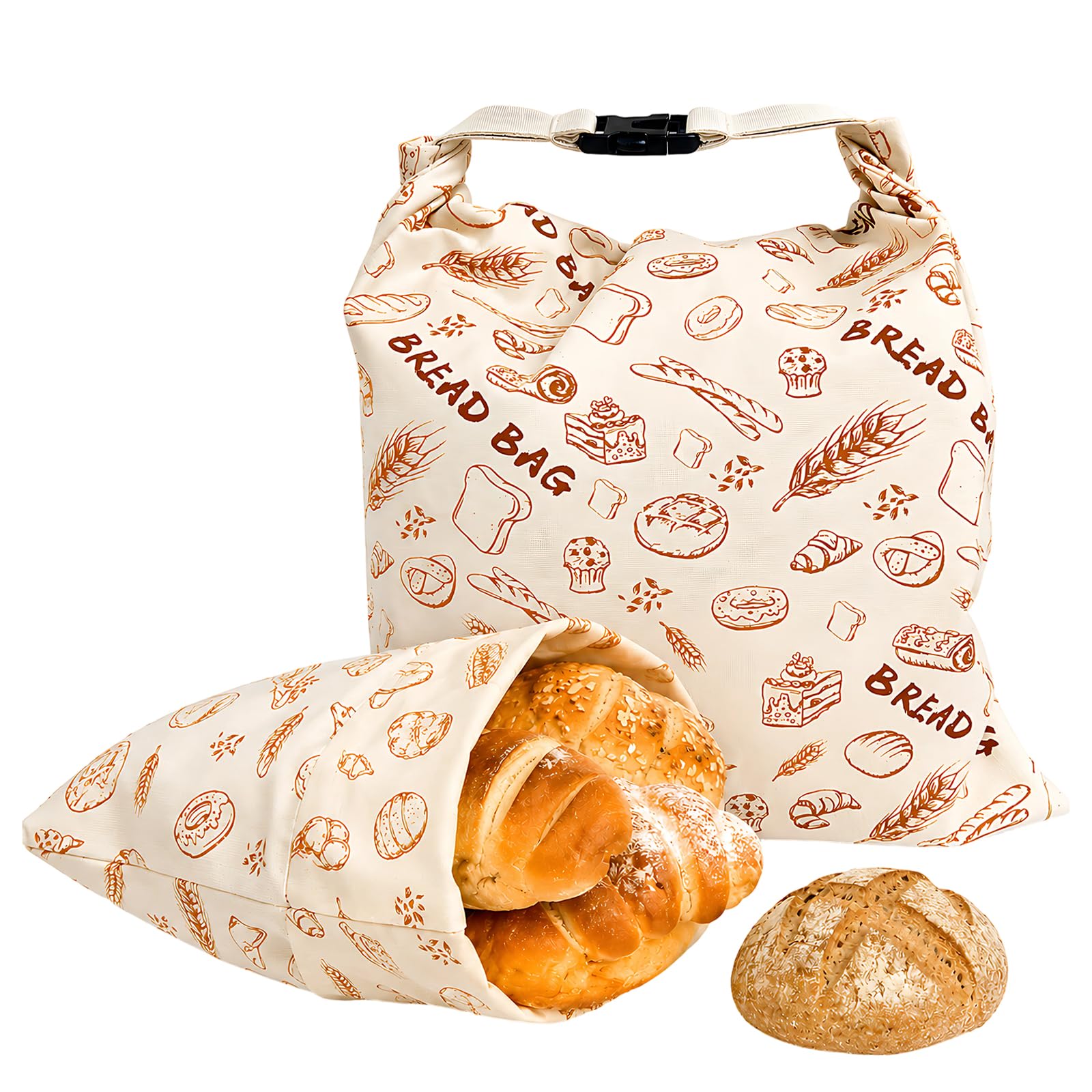 Beeswax Bread Bag, Bees Wax Bread Bag, Bread Bags Set, Reusable EcoβFriendly Food Storage for Homemade Loaves and Toaster Use, Easy to Clean