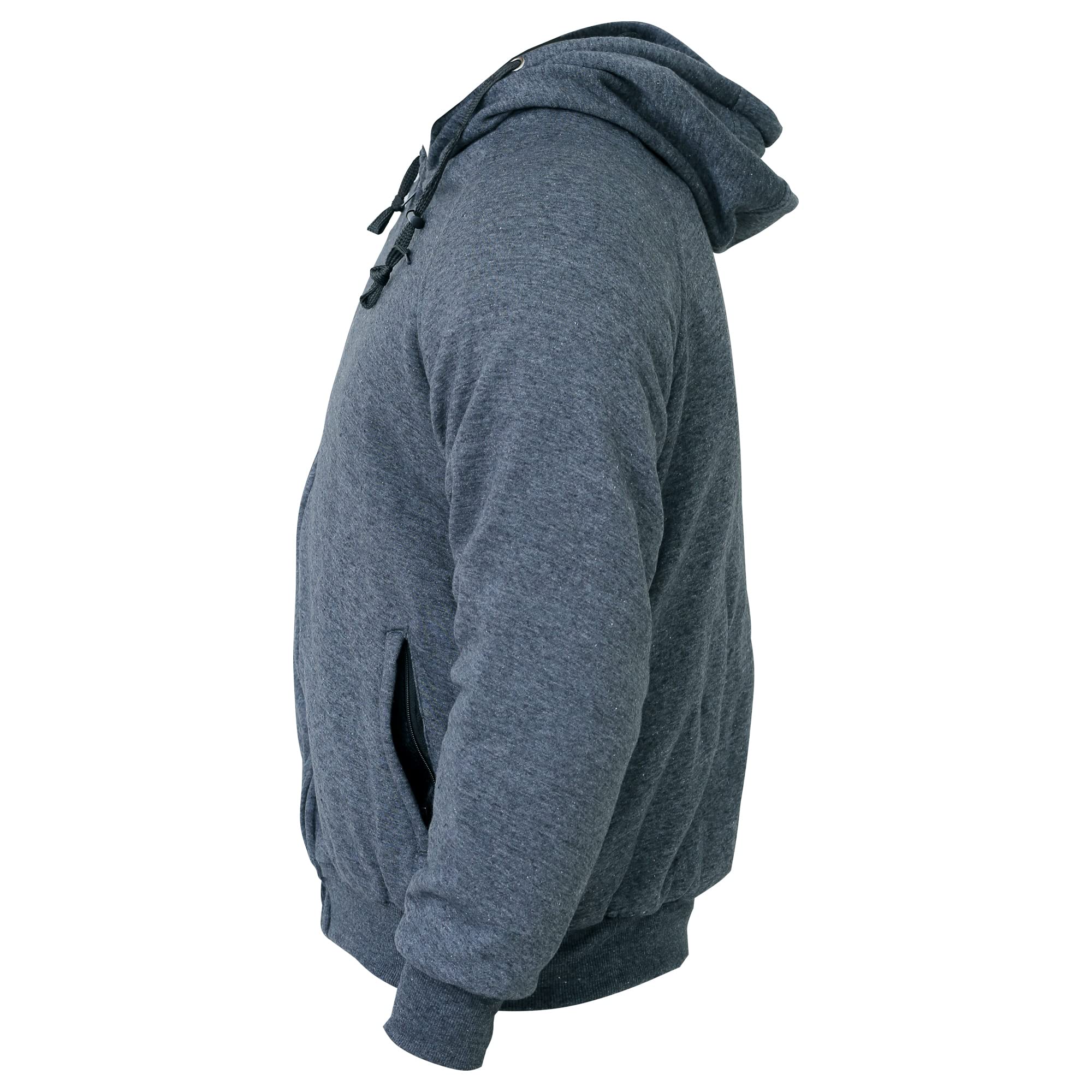 ChoCho Track Motorcycle Hoodie CE Armored Motorbike Fleece Hoodie Protective Zip up Jacket Lined Black Gray — view 8