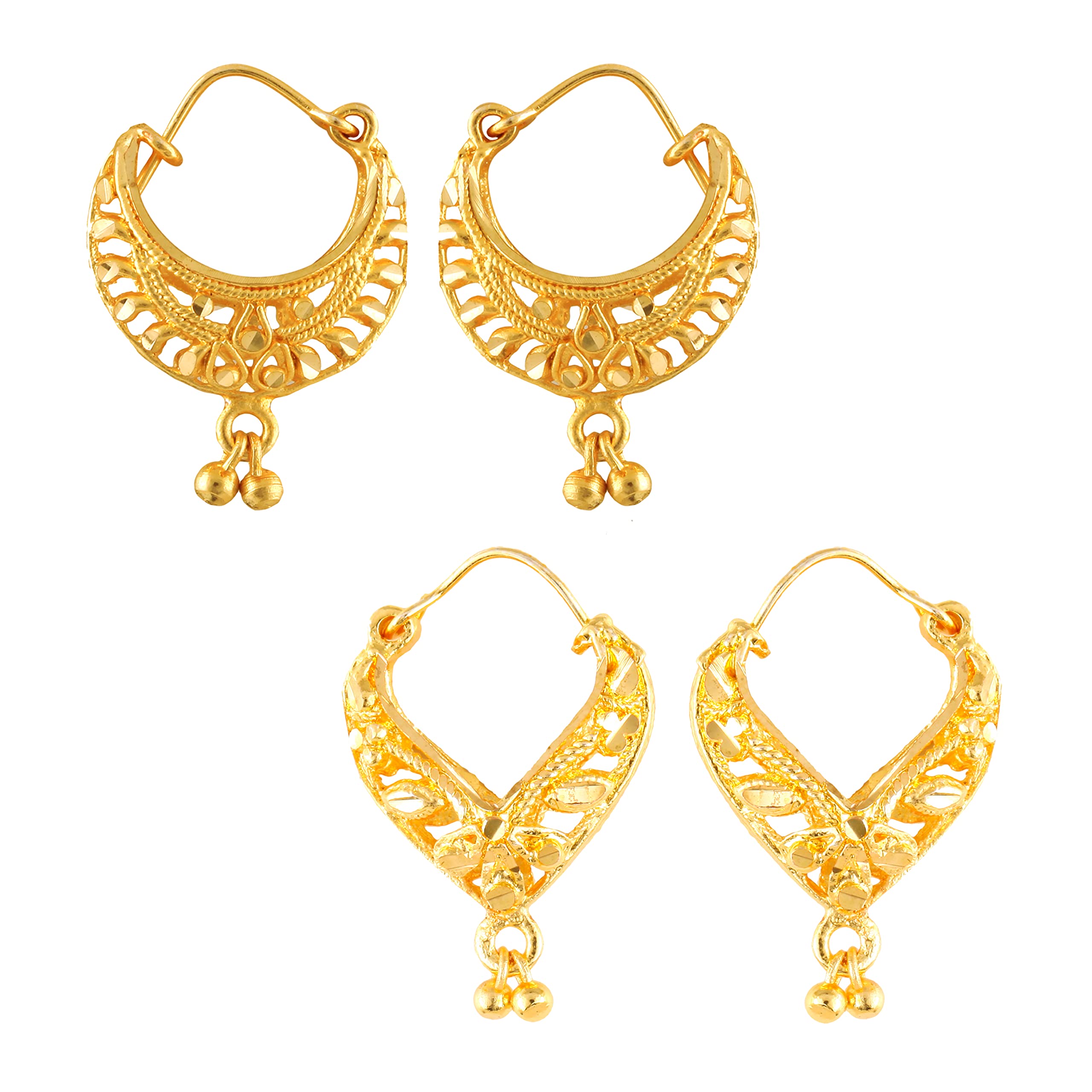 MEENAZ Hoop Earrings For Women girls Combo Set Pack Traditional Temple 1 One Gram Gold 18k Copper Brass Ruby Meenakari South Indian Screw Back Studs Tops Stud Fashion Stylish Bali Ear rings combo-M108 (B0B8DYL86D) Amazon Price History, Amazon Price Tracker