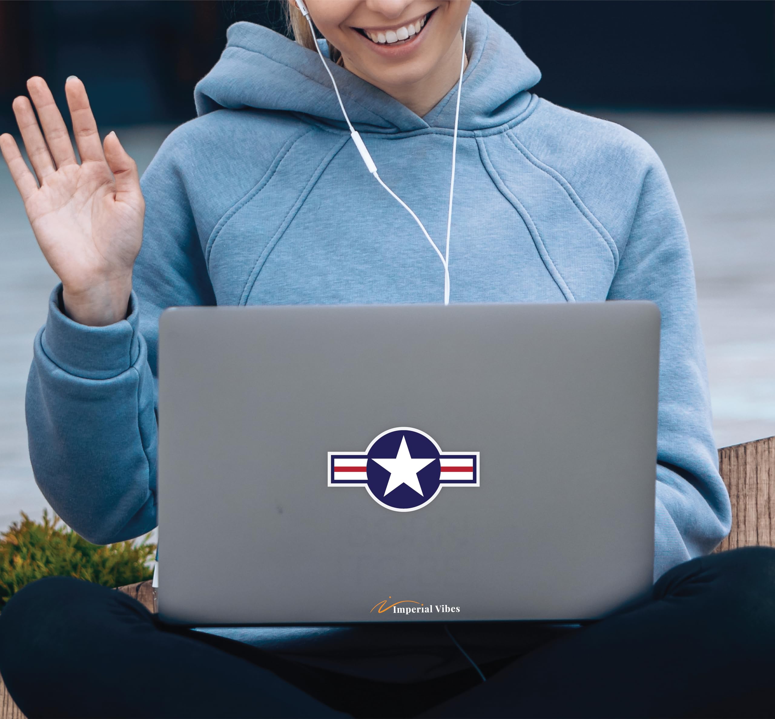 IMPERIAL VIBES – US Armed Forces Aircraft Sticker – Vinyl Sticker for Car, Truck, and Van – Removable Indoor and Outdoor Use for Laptop – Waterproof Decal for Wall and Watercooler – (Pack of 4) Imp 09