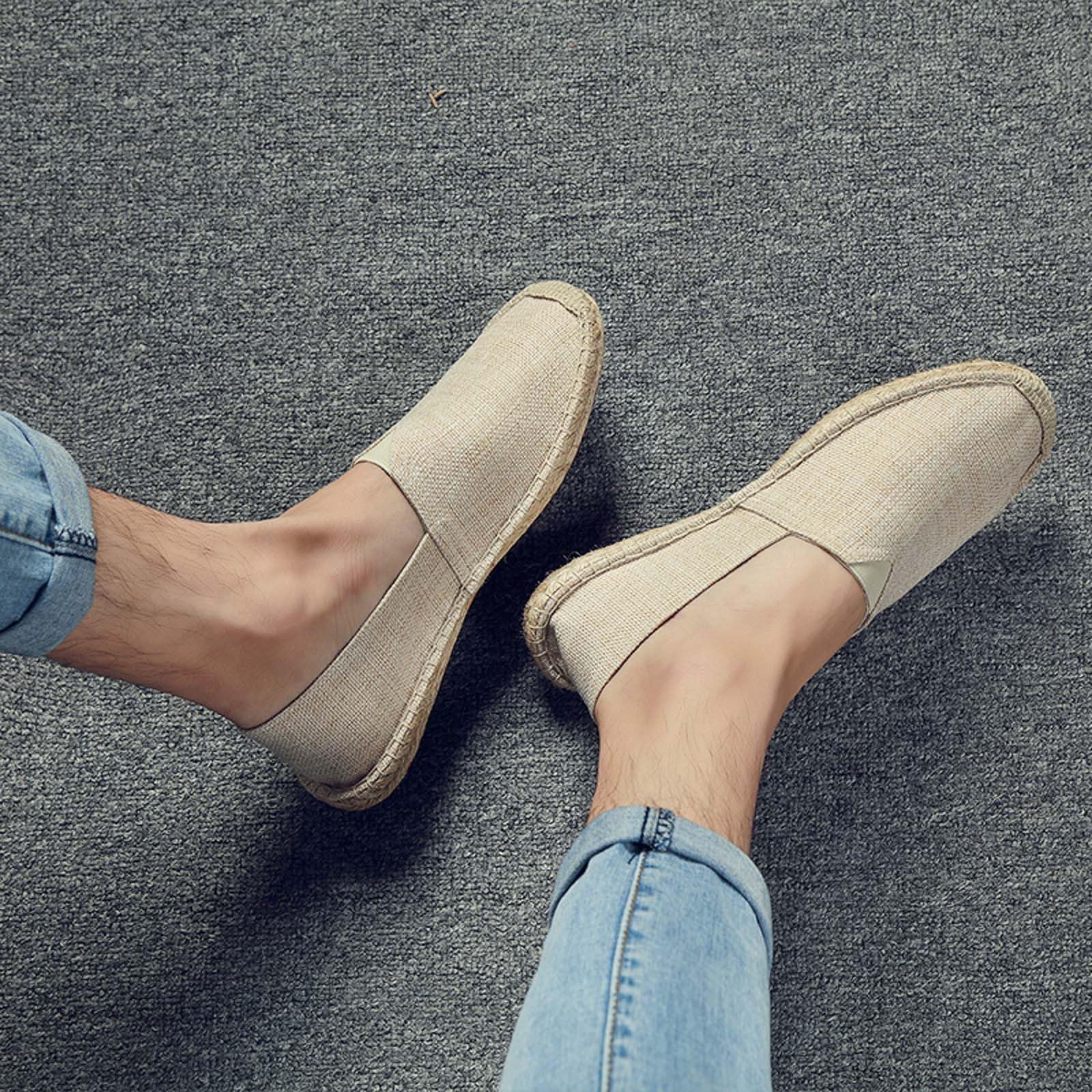 Espadrilles Für Damen & Herren, Sommer Espadrilles Flache Sommerschuhe Leinen Herren Gesundheitsschuhe Canvas Slipper