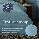 Ensemble de patchs texturés en velours avec shams, literie moderne de luxe tout-saison, confort d'entretien facile, Ultra-Soft,léger & Respirant, Reine, Bleu céleste