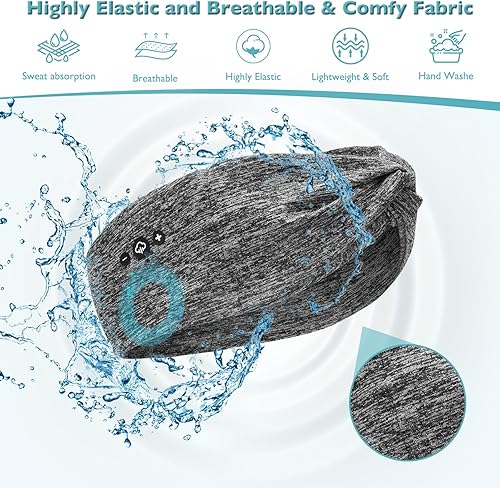 Miniatura 4 de Headband Headphones 2023 Version Bluetooth Headband for Women Knotted Headband with Ultra-Thin HD Speakers & Mic, Perfect for Yoga Running Workout