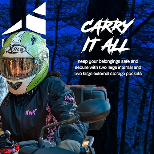 Miniatura 7 de HWK Chaqueta de moto para mujer, chaqueta Impermeable de moto CE Armadura