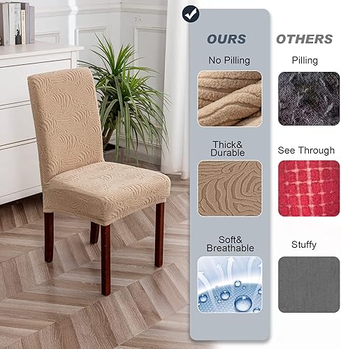 Vista 26 de Fundas para sillas de comedor, fundas para sillas de comedor, fundas elásticas para sillas Parsons, funda protectora para silla de comedor, cocina