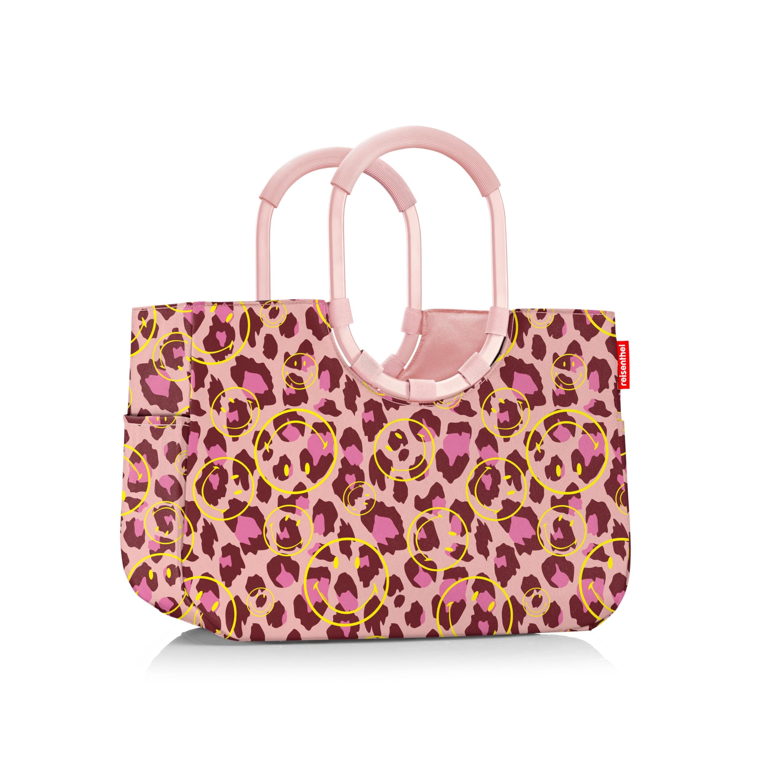 reisenthel loopshopper L smiley leo blush – Stabile Tasche mit praktischen Fächern aus recycelten PET-Flaschen – Charmantes und wasserabweisendes Design – Bild 2