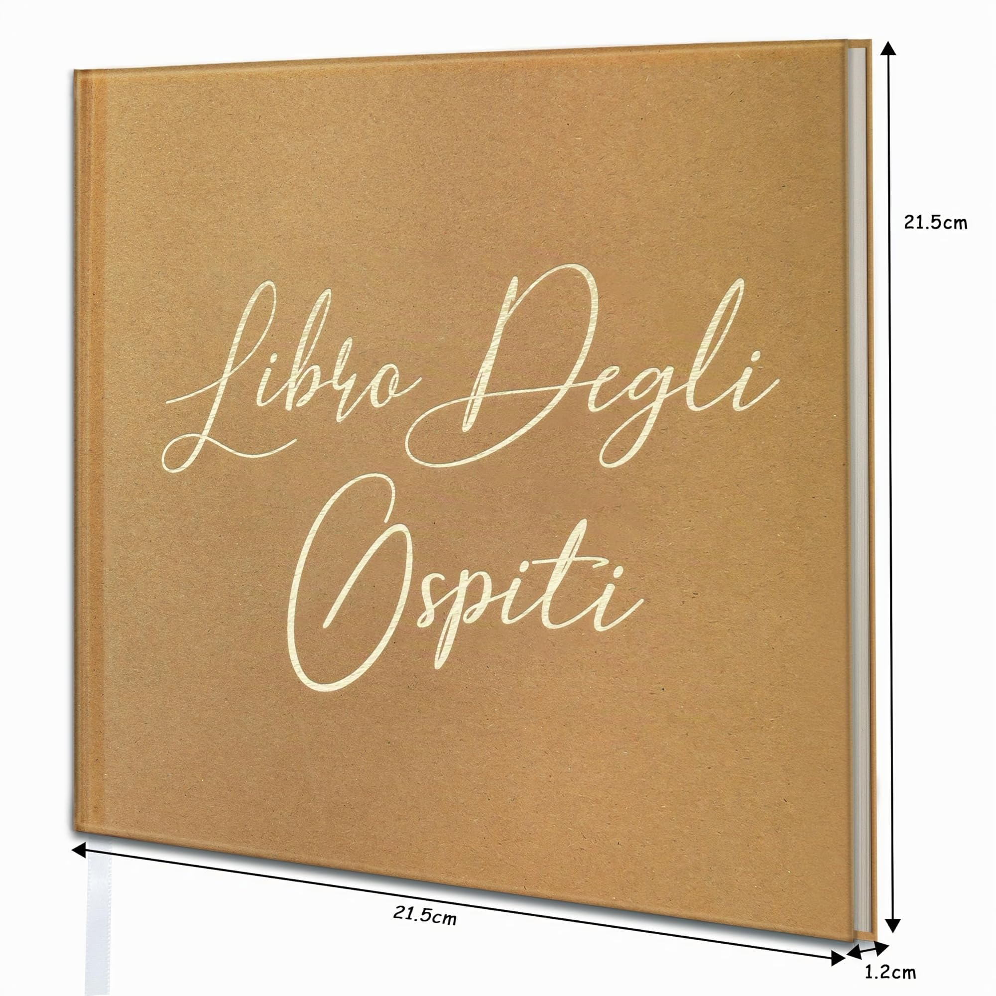 Libro degli Ospiti Vintage per Matrimonio - 21x21 cm, 72 Pagine - per Anniversari e Battesimi