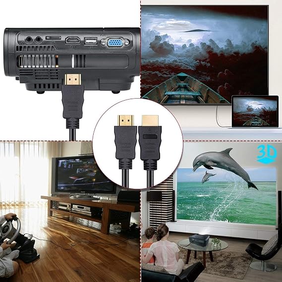 HDMIケーブル編組コード HDMI HD対応 高速 金メッキコネクター オーディオリターンチャンネル ビデオ 1080p 3D Xbox One PS3 PS4 PC TV HDTV ブラック 15 Feet