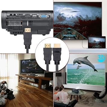 HDMIケーブル編組コード HDMI HD対応 高速 金メッキコネクター オーディオリターンチャンネル ビデオ 1080p 3D Xbox One PS3 PS4 PC TV HDTV ブラック 15 Feet