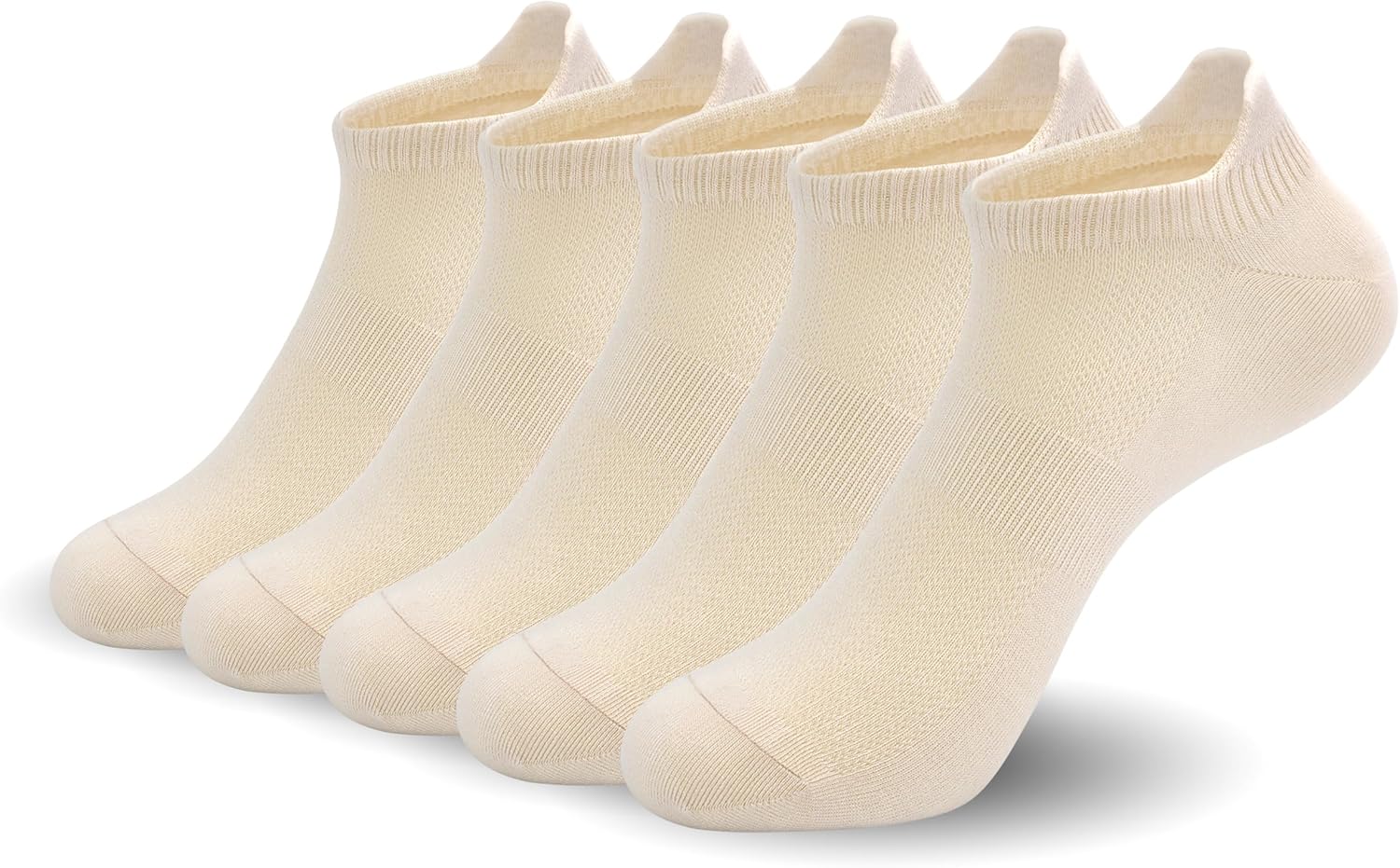 SERISIMPLE Women Ultra Thin Socks Viscose Bamboo Low Cut No Show Ventilating Ankle Anti Odor Arch Support Mesh Socks 5 Pairs