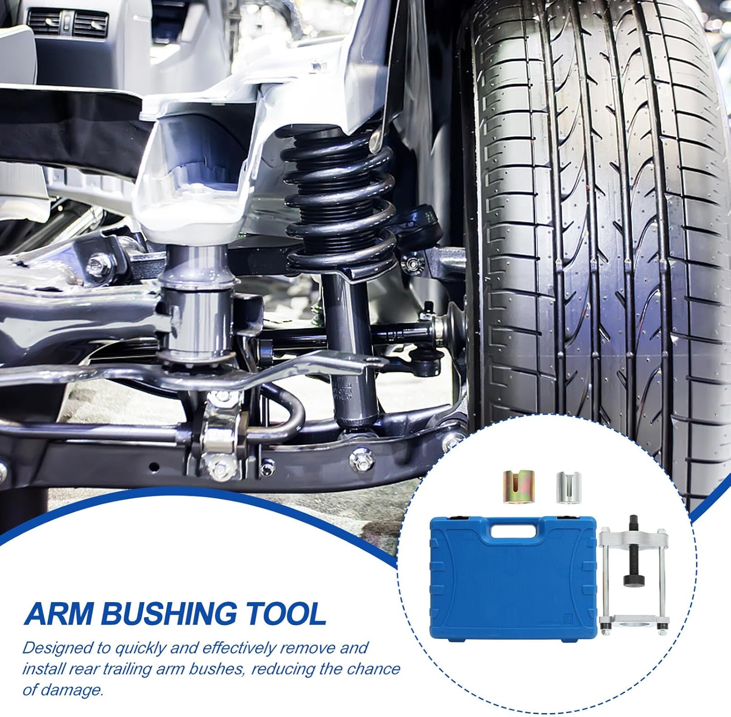 Rear Trailing Arm Remover and Rear Suspension Arm Bushing Repair Tool Set for Compact Car 1998 – Professional Use