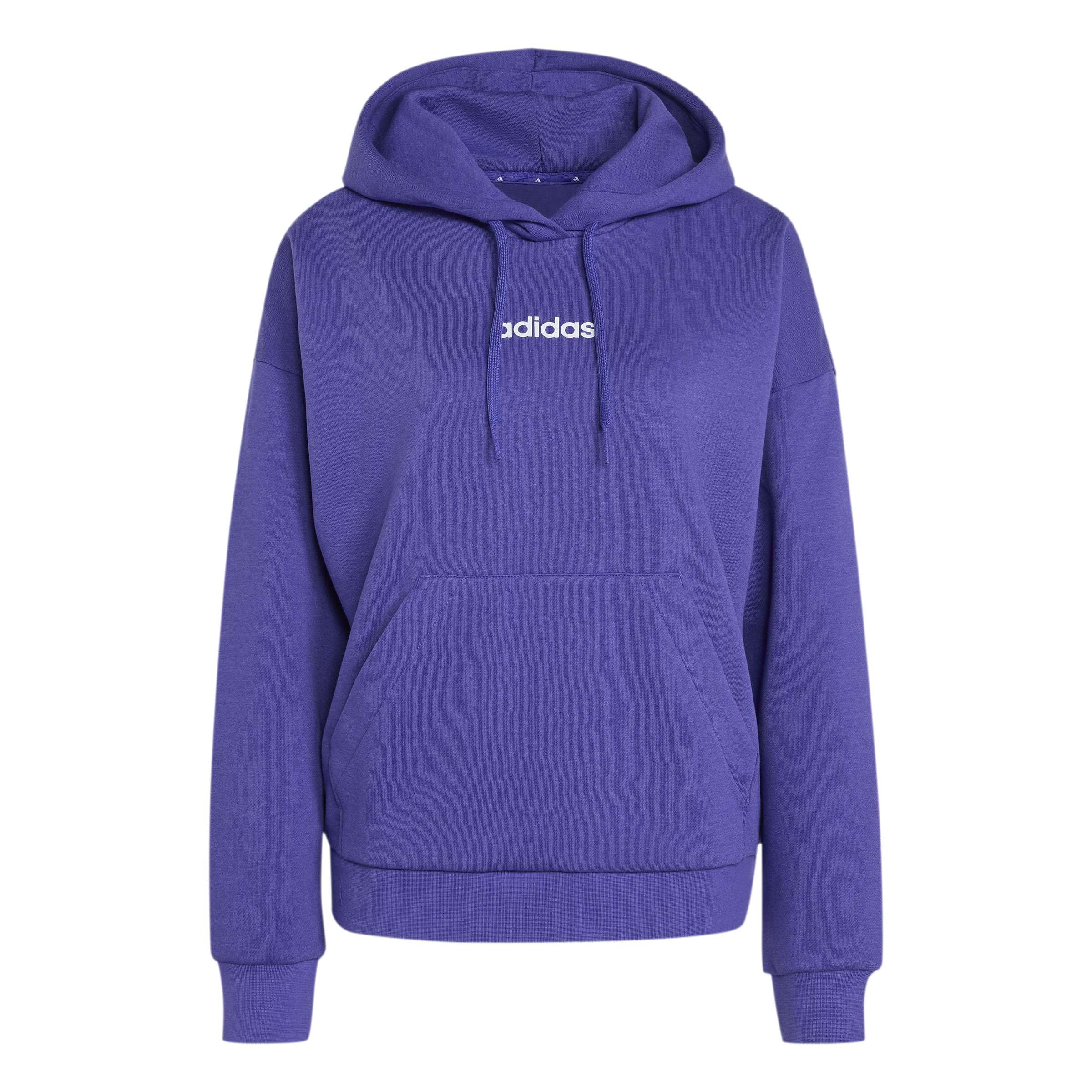 adidas Kobiety Essentials Linear Fleece Hoodie Sweatshirt, Pure Purple/white, L