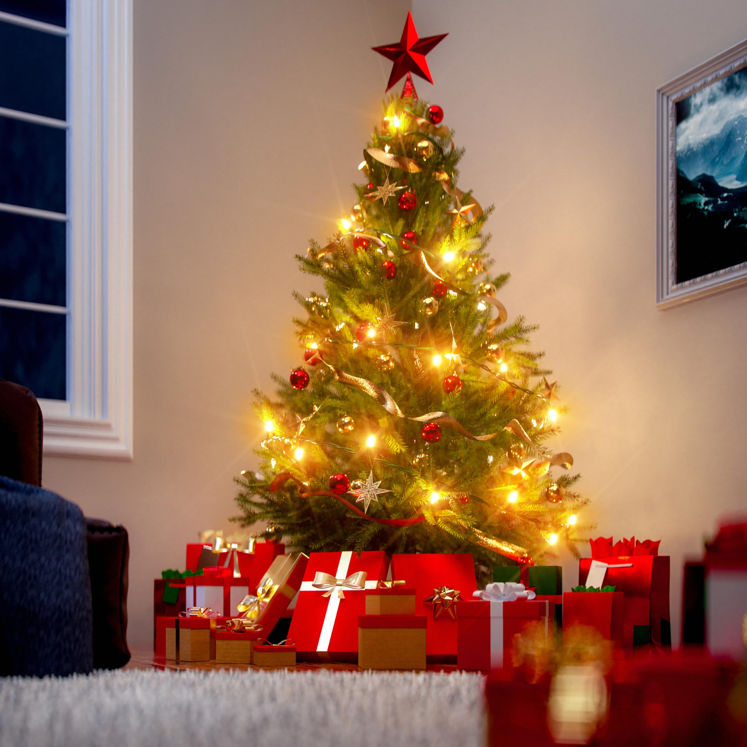 CASARIA Albero di Natale Artificiale 180x110cm