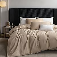 Vista 23 de MooMee Queen Duvet Cover Set, 100% Extra Long Staple Cotton 600 Thread Count Sateen Silky Soft Breathable Durable Luxury Hotel Quality Bedding Set