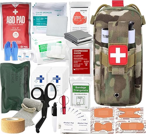 Kit de medicina para traumatismo, paquete contral de sangrado, kits de primeros auxilios de supervivencia de emergencia, kit médico EMT IFAK para