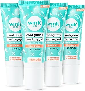Wink Well - Baby Teething Relief for Infants and Kids, Cooling, Soothing Natural Gel for Sore Gums and Other Teething Discomfort (4 Pack, 15 ml Each)
