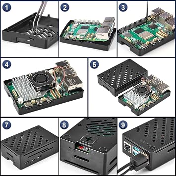 RasTech Raspberry Pi 5 Kit with 4GB RAM Pi 5 Case, Active Cooler, Screw Drive, Pi 5 4GB Board