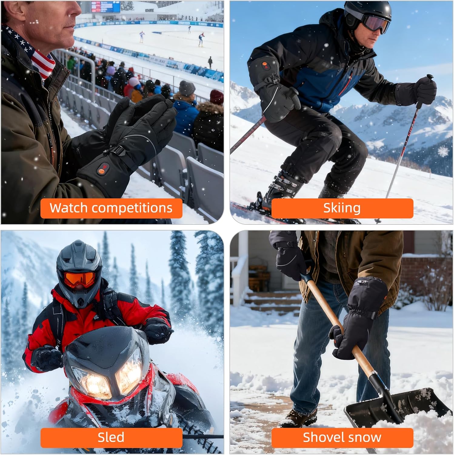 Heated Gloves for Men Women, 7.4V 3000mAh Heated Gloves Rechargeable with Touchscreen, Waterproof Electric Heated Ski Gloves for Winter Outdoor Work Hunting Motorcycling Hiking Skiing - Image 7