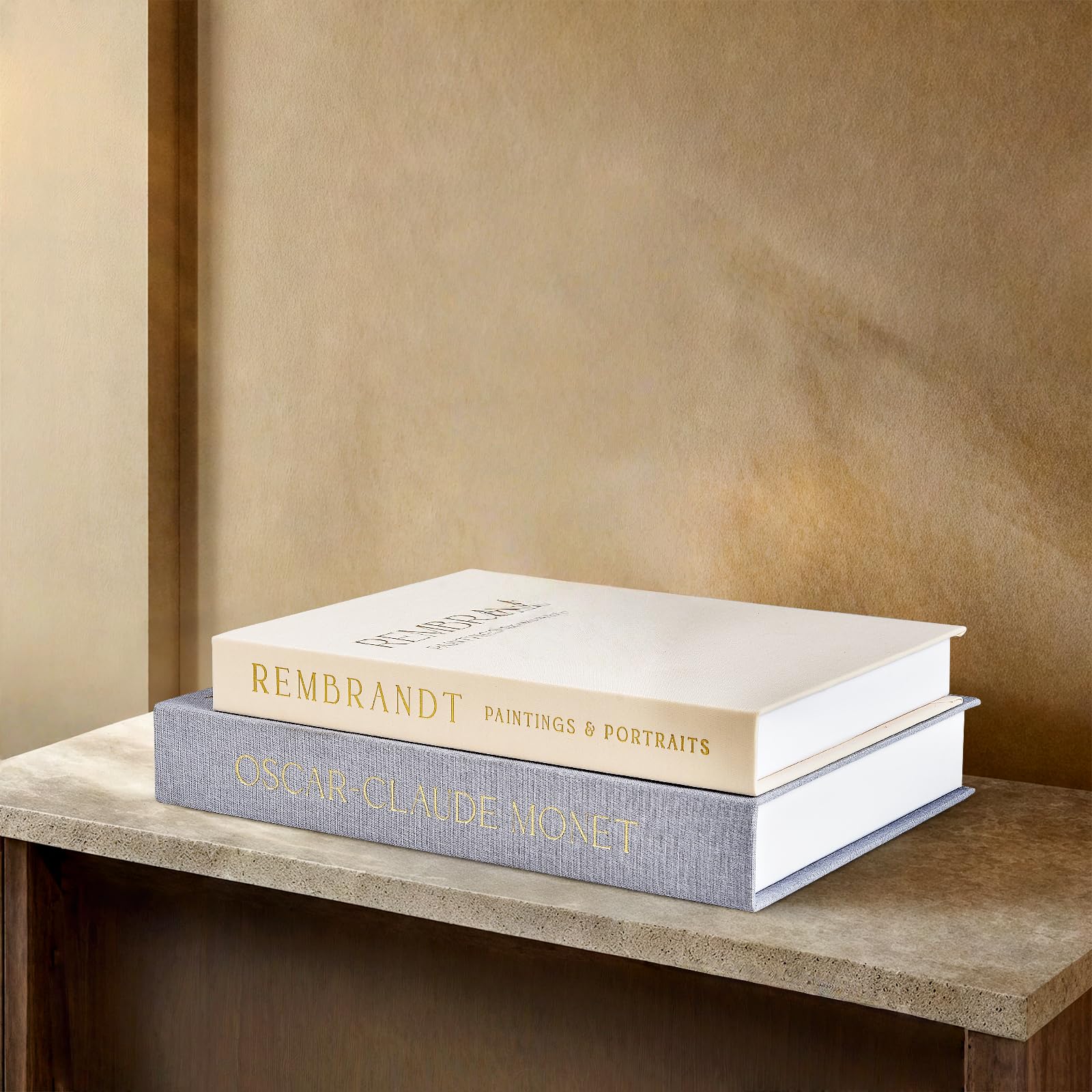 GoHoKi - Juego de 2 libros decorativos para decoración del hogar: caja de almacenamiento estética, decoración moderna para mesa de centro y estantería