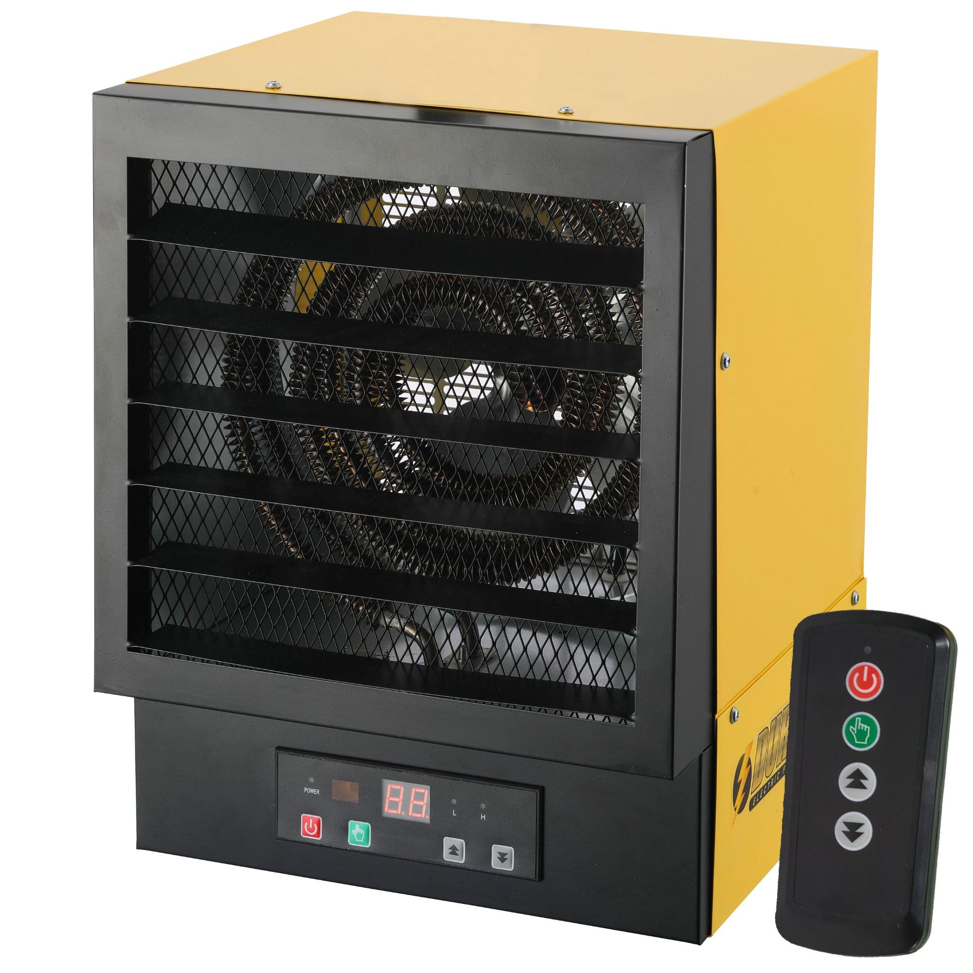 Dura Heat 240 Volt Hard-Wired Ceiling Mount Electric Garage Space Heater with Remote, 10,000 Watt, ECO System, Overheat Protection - Ideal for Garage & Workshop