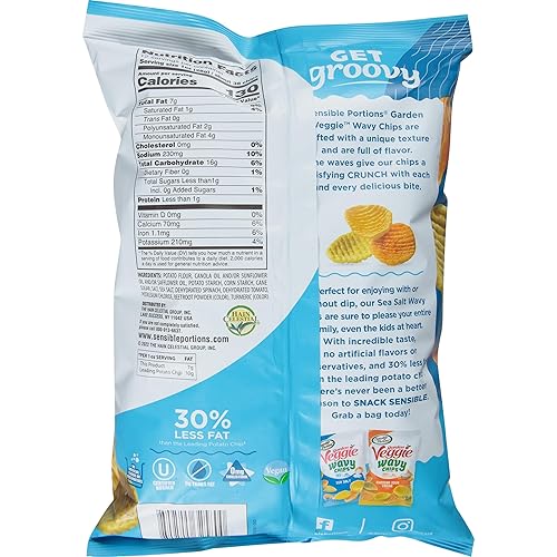 Miniatura 2 de Sensible Portions Garden Veggie - Chips ondulados de sal marina, 12 onzas (paquete de 8)