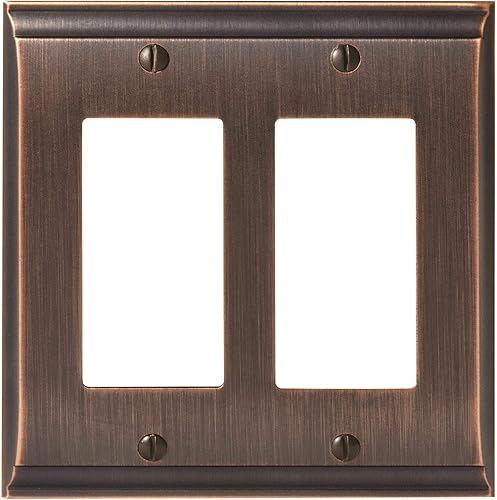 Miniatura 7 de Amerock  Placa de pared  Bronce aceitado  Cubierta de placa de interruptor basculante de 3  Mulholland  1 paquete  Placa de pared Decora  Cubierta