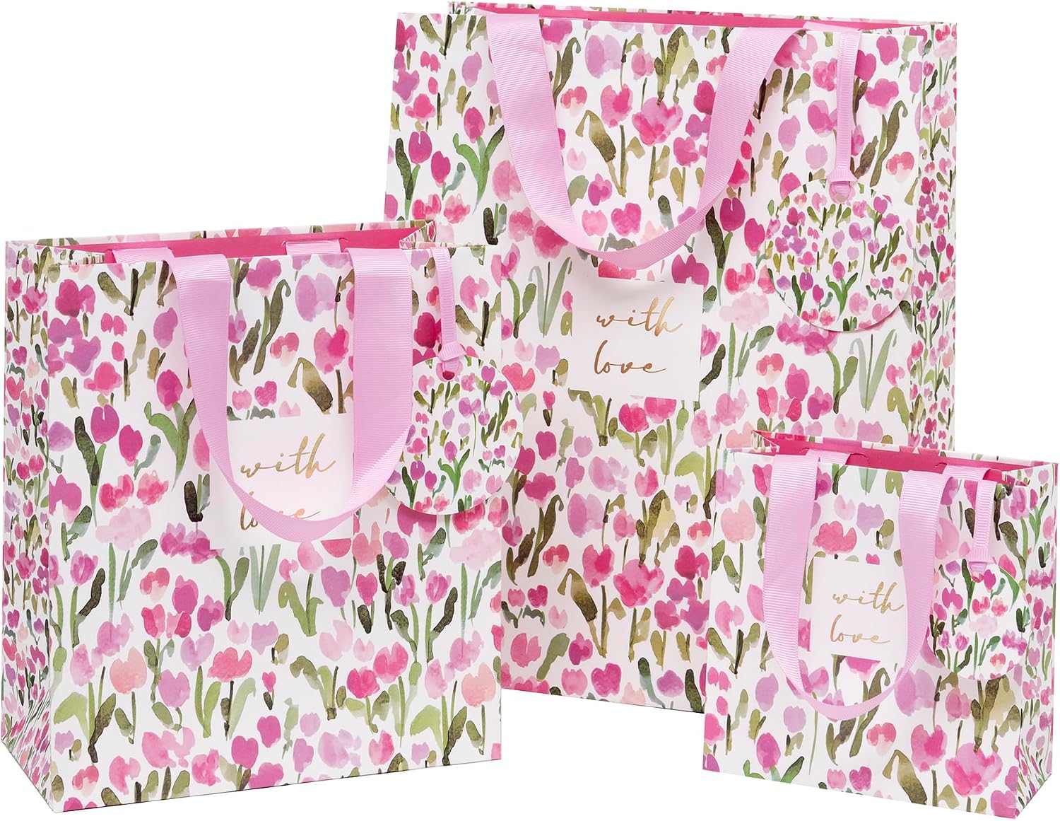 Glick Large Gift Bag - Tulip Tales Floral Design - 260 x 315 x 135mm