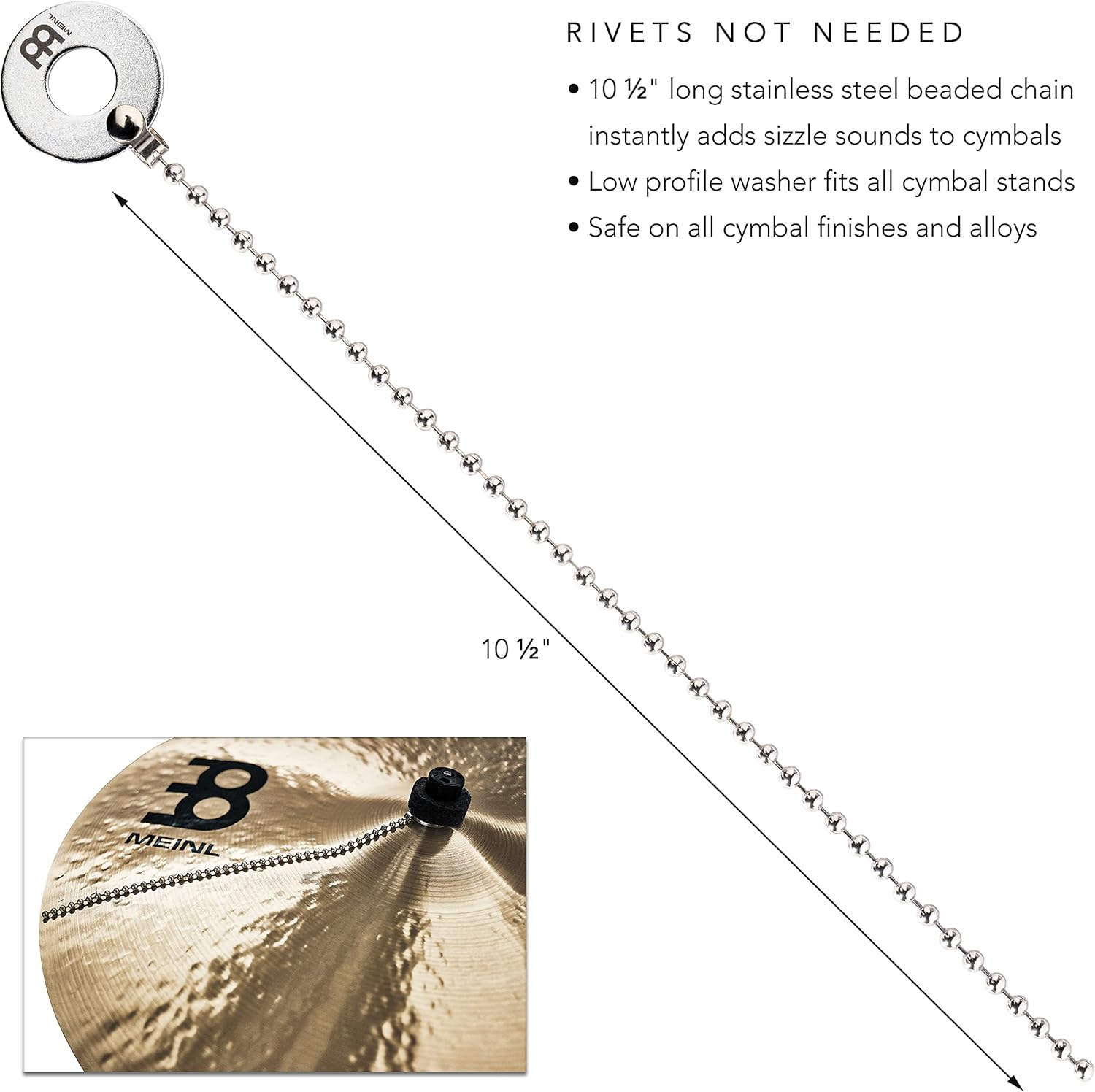 Meinl Cymbals Bacon Cymbal Sizzler - Sound changing Add-On for Drum Kits - Drummer Accessories Gadget (BACON) - Image 3