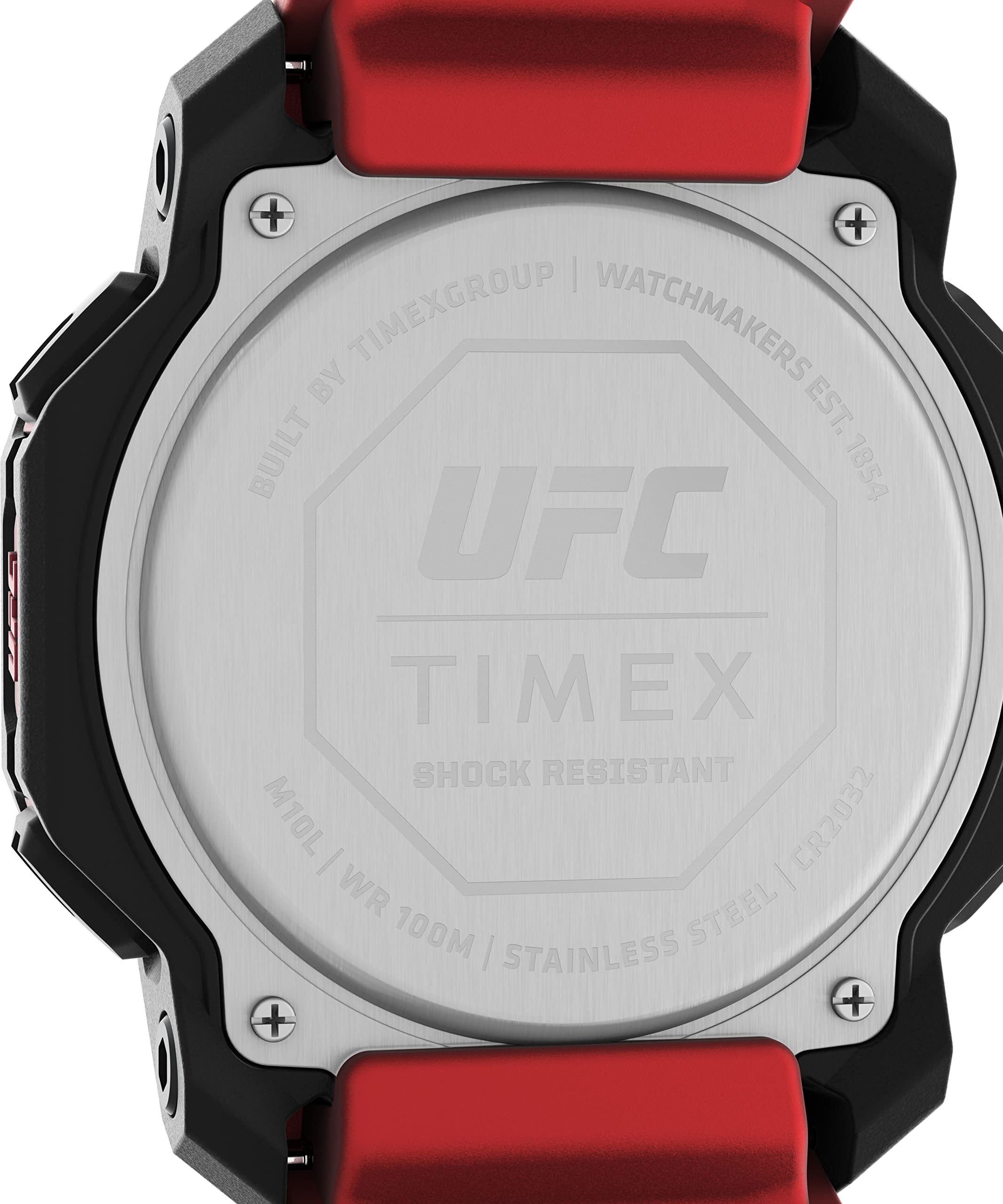 Timex UFC Strength Knockout zegarek męski 48mm z czerwonym gumowym paskiem TW2V88200