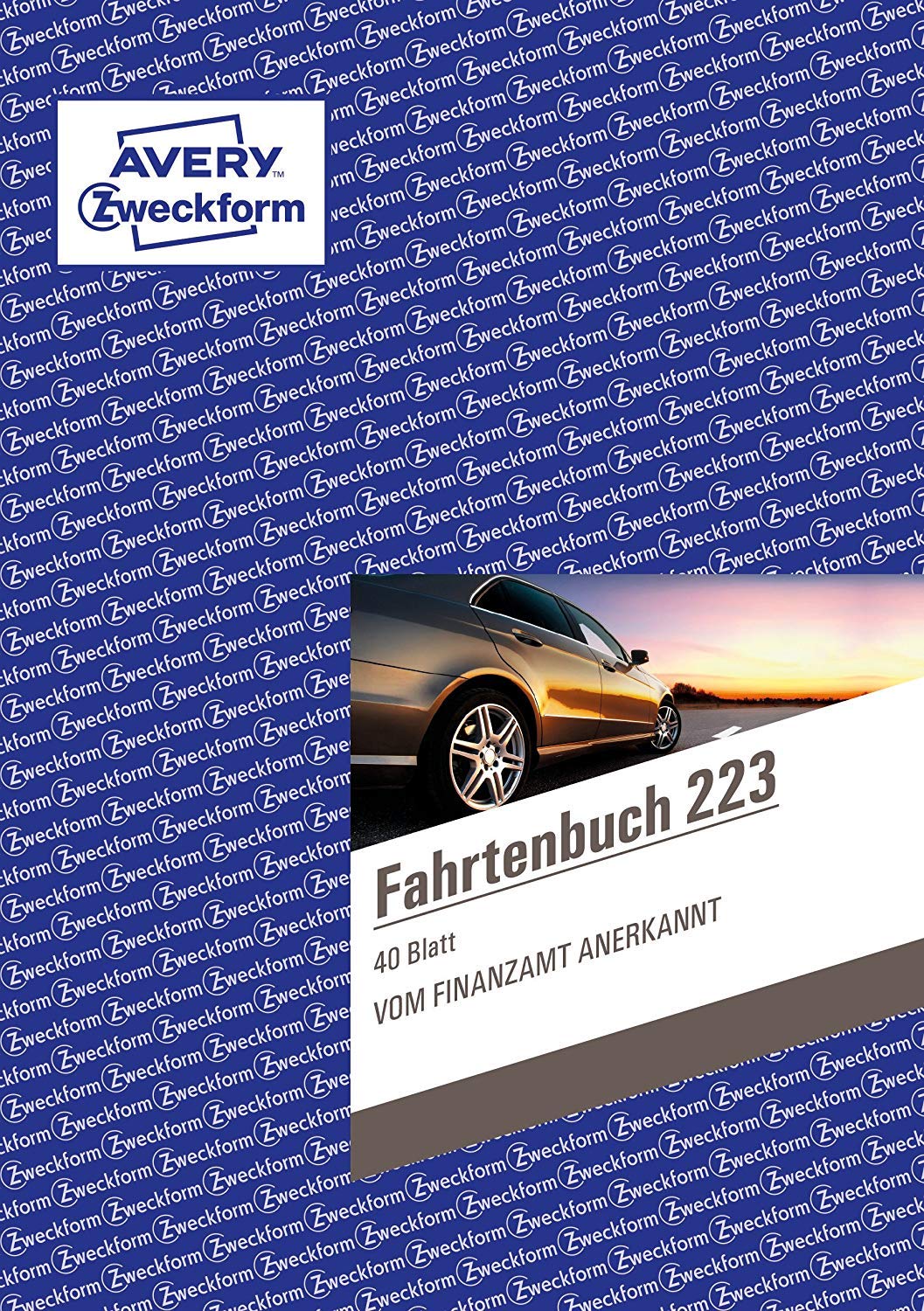 AVERY Zweckform 223 Fahrtenbuch für PKW (vom Finanzamt anerkannt, A5, auf 80 Seiten für insgesamt 858 Fahrten) 5 Stück