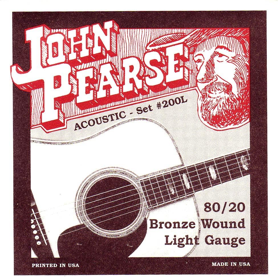 John Pearse P200L Bronze Acoustic Guitar Strings, Light