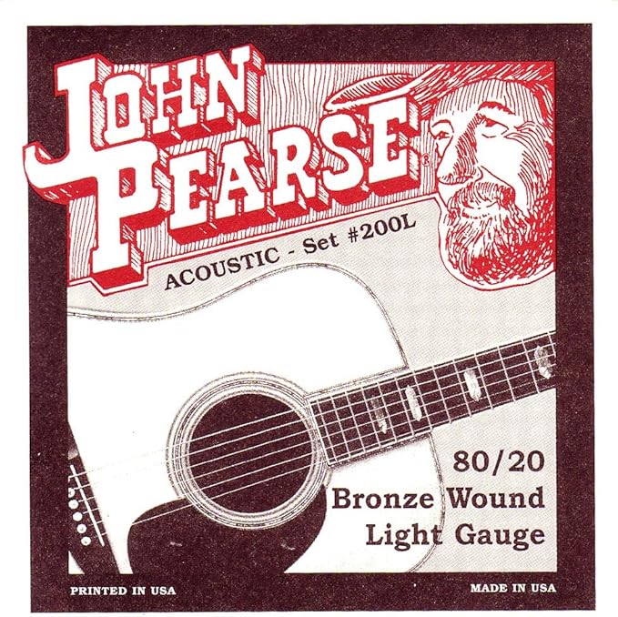 John Pearse Strings® 200L For Acoustic Guitar 80/20 Bronze Wound