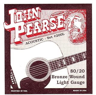 John Pearse Strings® 200L For Acoustic Guitar - 80/20 Bronze Wound - Light Gauge 12-53