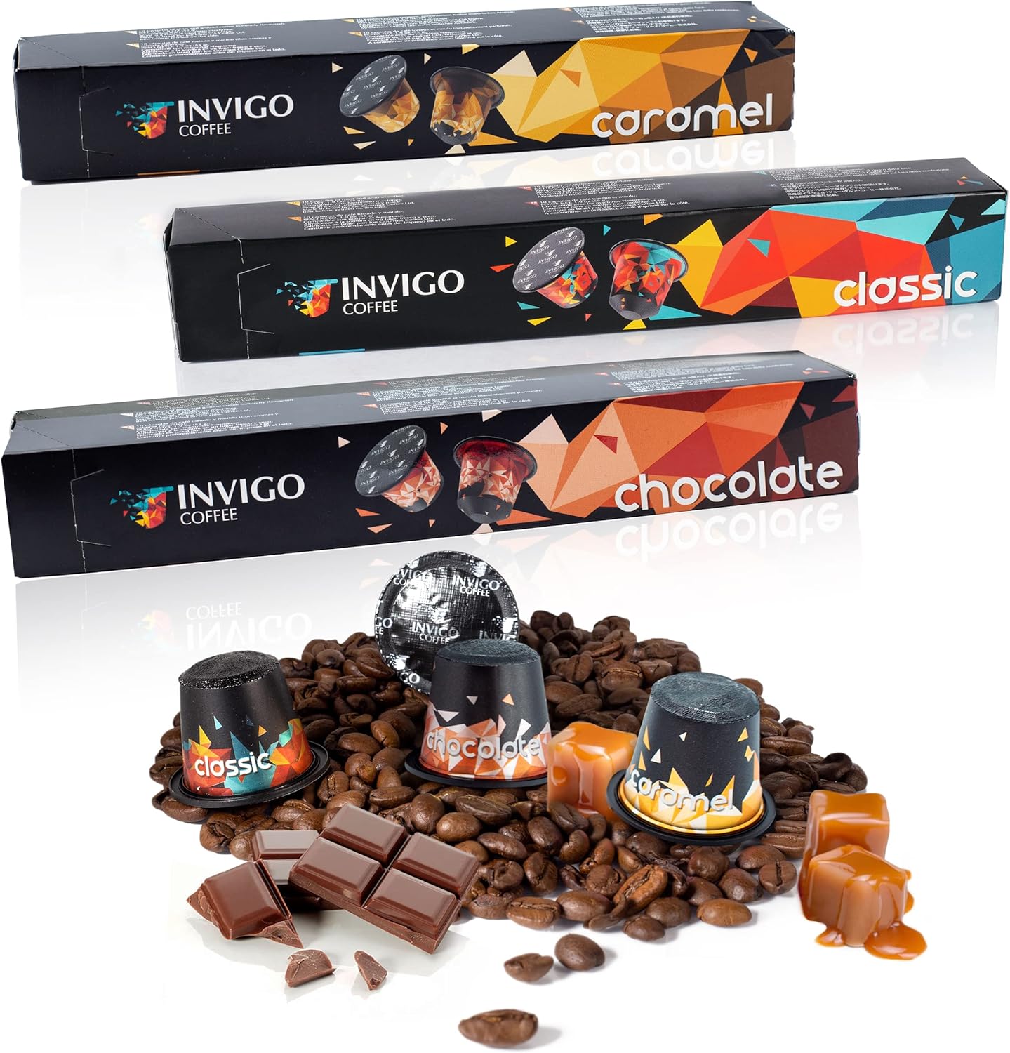 30 Invigo Coffee Capsules SWEET VARIETY PACK Compatible With